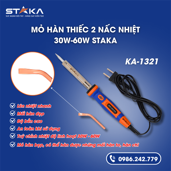 Mỏ hàn thiếc 2 nấc nhiệt 30W-60W STK (10C/H, 80C/T) NEW – N1 – Cái