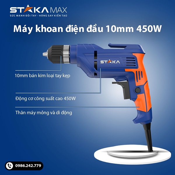 Máy Khoan Điện Đầu 10mm 450W STK (1C/H,10C/T)-M1 – Cái