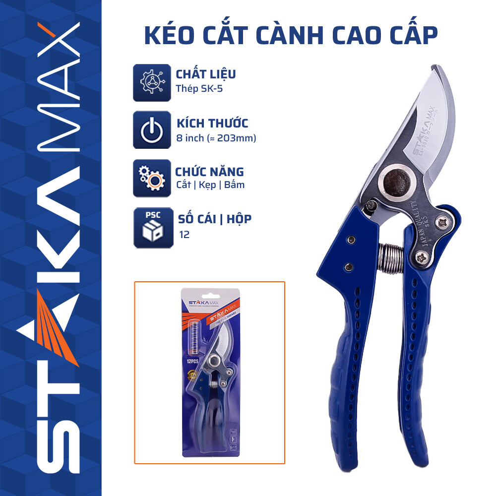 Kéo Cắt Cành Cao Cấp STAKAMAX (12C/H, 72C/T)-NEW-N1