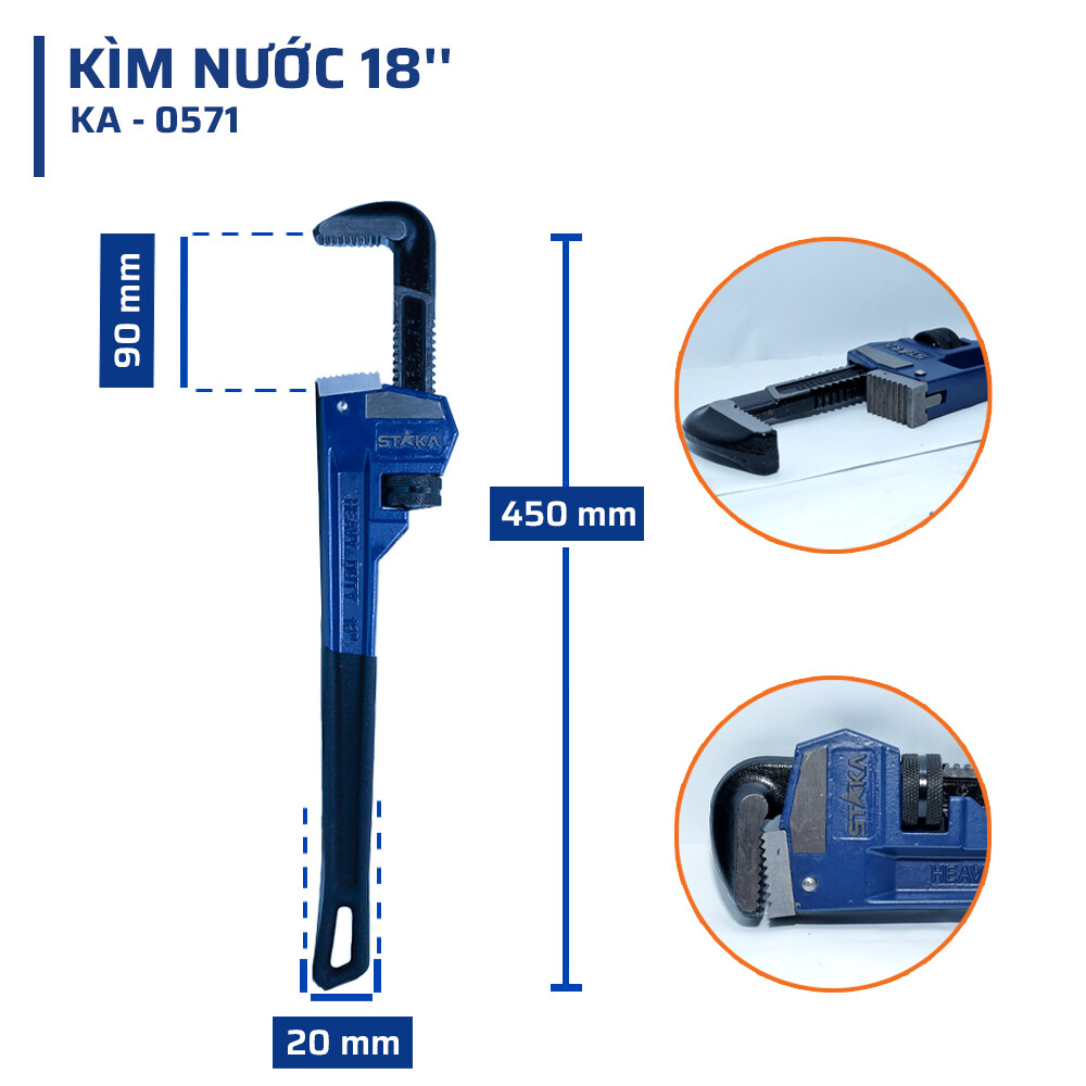 Thông số kỹ thuật của kìm nước 18'' STAKAMAX