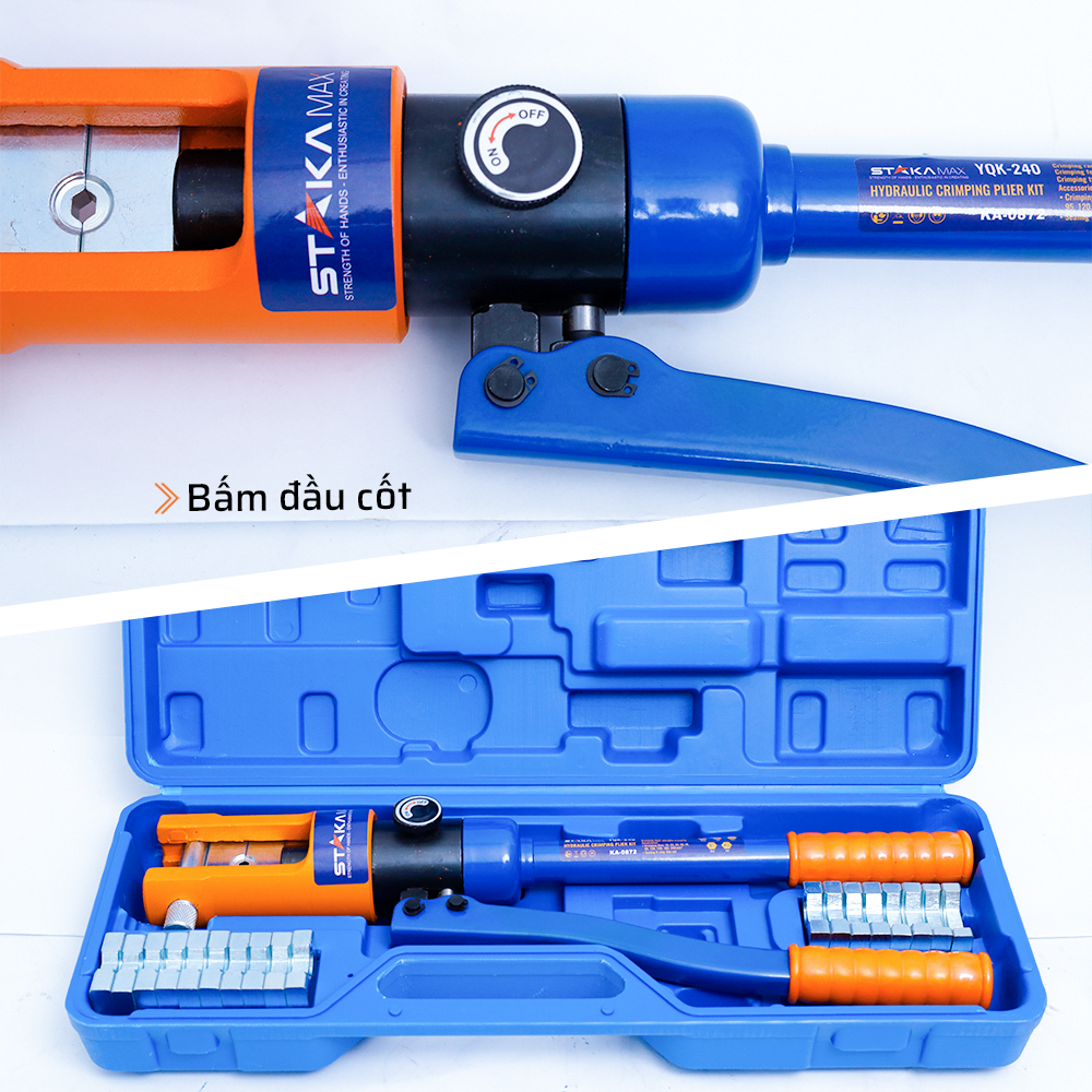 Cấu tạo chi tiết và chất liệu cao cấp của kìm ép cốt thuỷ lực 240 STAKAMAX