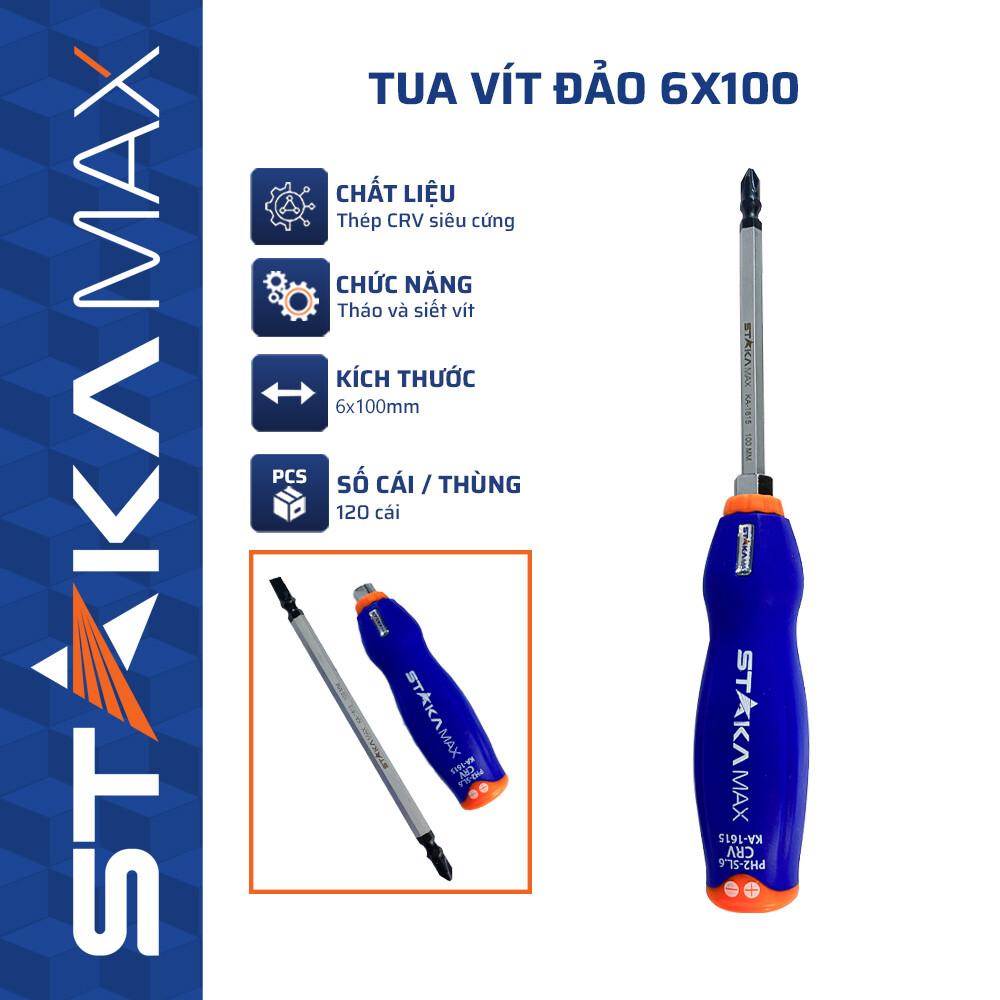 Tua vít đảo STAKAMAX 6×100 (KA-1615)(24C/H,120C/T) – N1