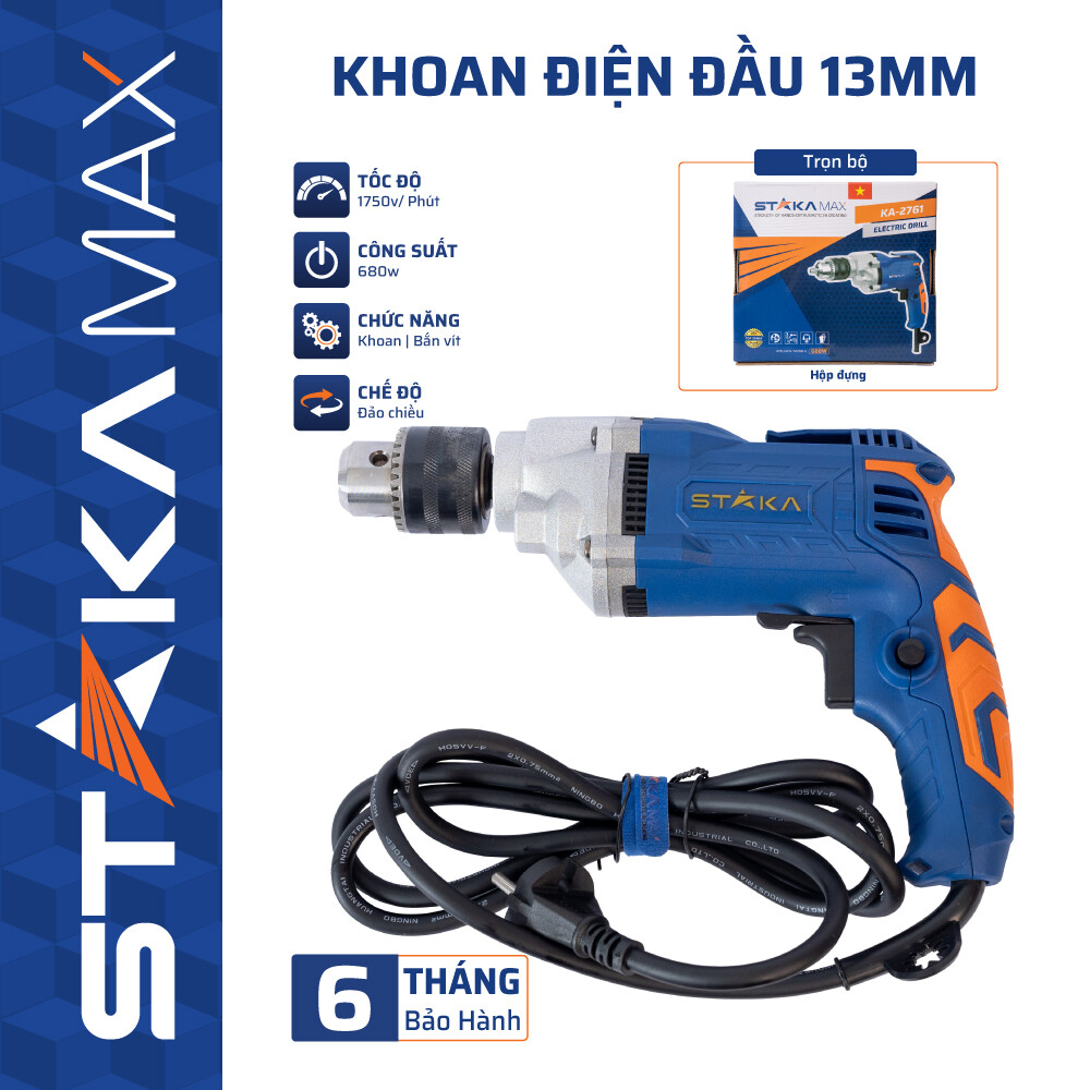 Máy Khoan Điện Đầu 13mm 680W STAKA (1C/H,10C/T)-M1 – Cái – Bền Bỉ, Giá Tốt