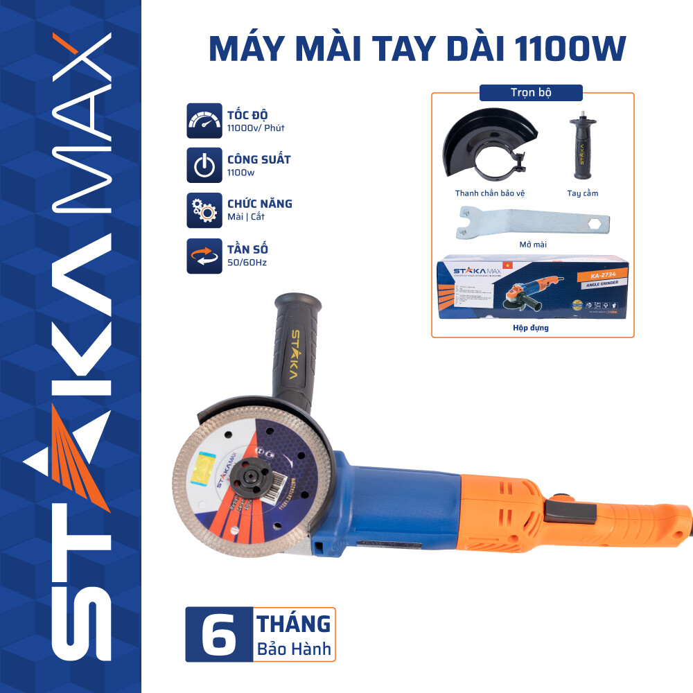 Máy Mài Tay Dài 1100W STAKA (1C/H,10C/T)-M1 – Sức Mạnh Chính Xác, Độ Bền Vượt Trội