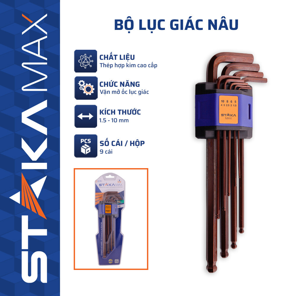 Bộ lục giác nâu STAKAMAX KA-12041 (6C/H,48C/T) – N3