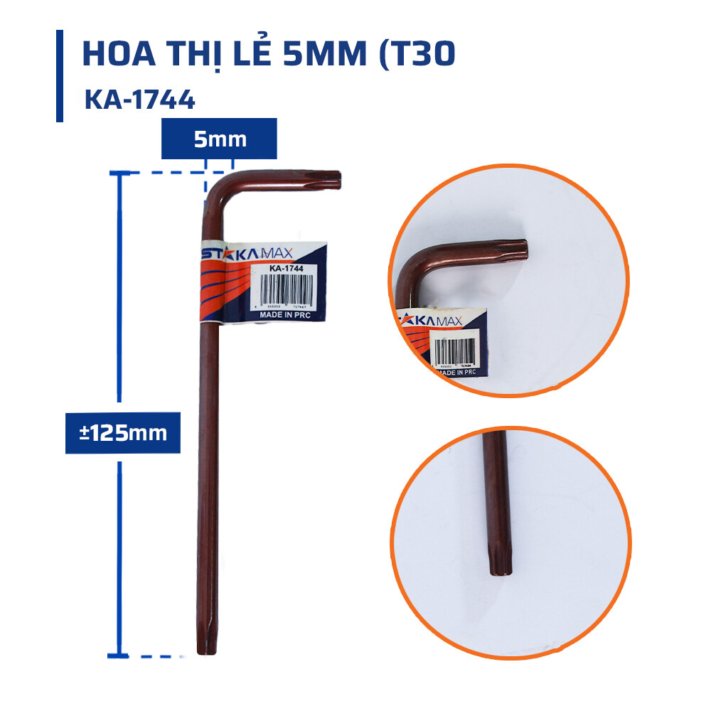 Thông số kỹ thuật chi tiết hoa thị lẻ 5mm (T30) STAKAMAX