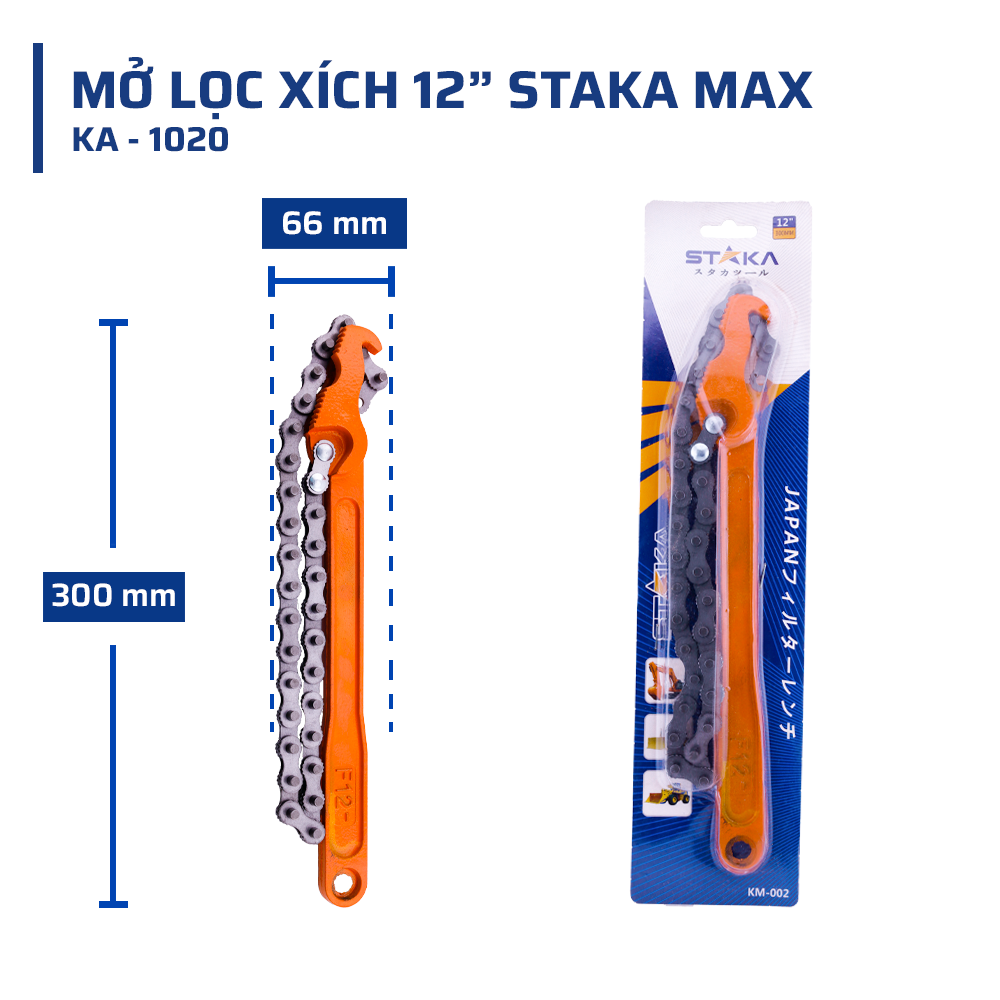 Thông số kỹ thuật mở lọc xích 12 STAKAMAX