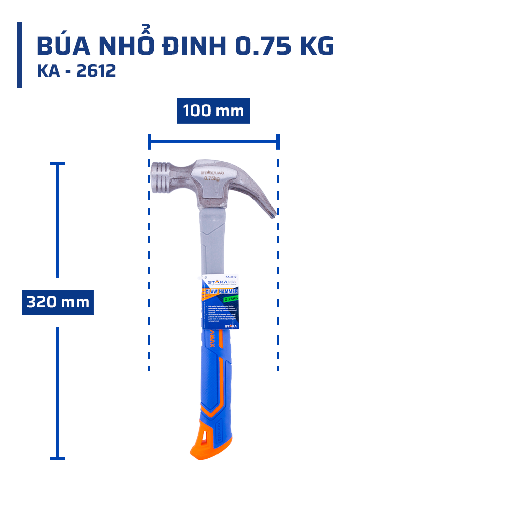 Thông Số Kỹ Thuật Búa Nhổ Đinh 0.75 KG STAKAMAX