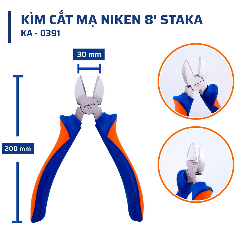 Thông Số Kỹ Thuật Kìm Cắt Mạ NIKEN 8'' STAKAMAX