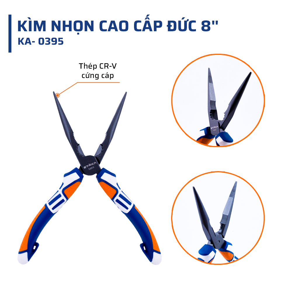 Cấu tạo và chất liệu kìm nhọn cao cấp đức 8 inch STAKA