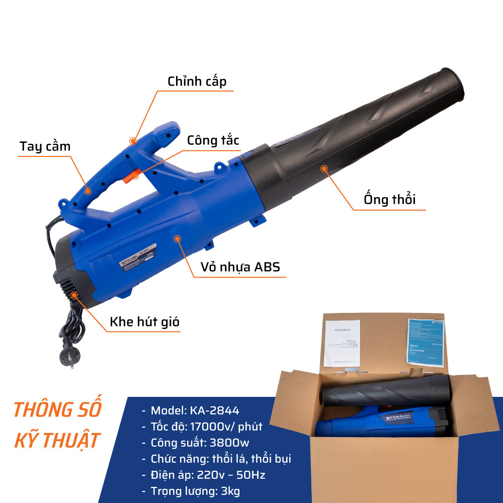 Thông số kỹ thuật máy thổi lá điện STAKA