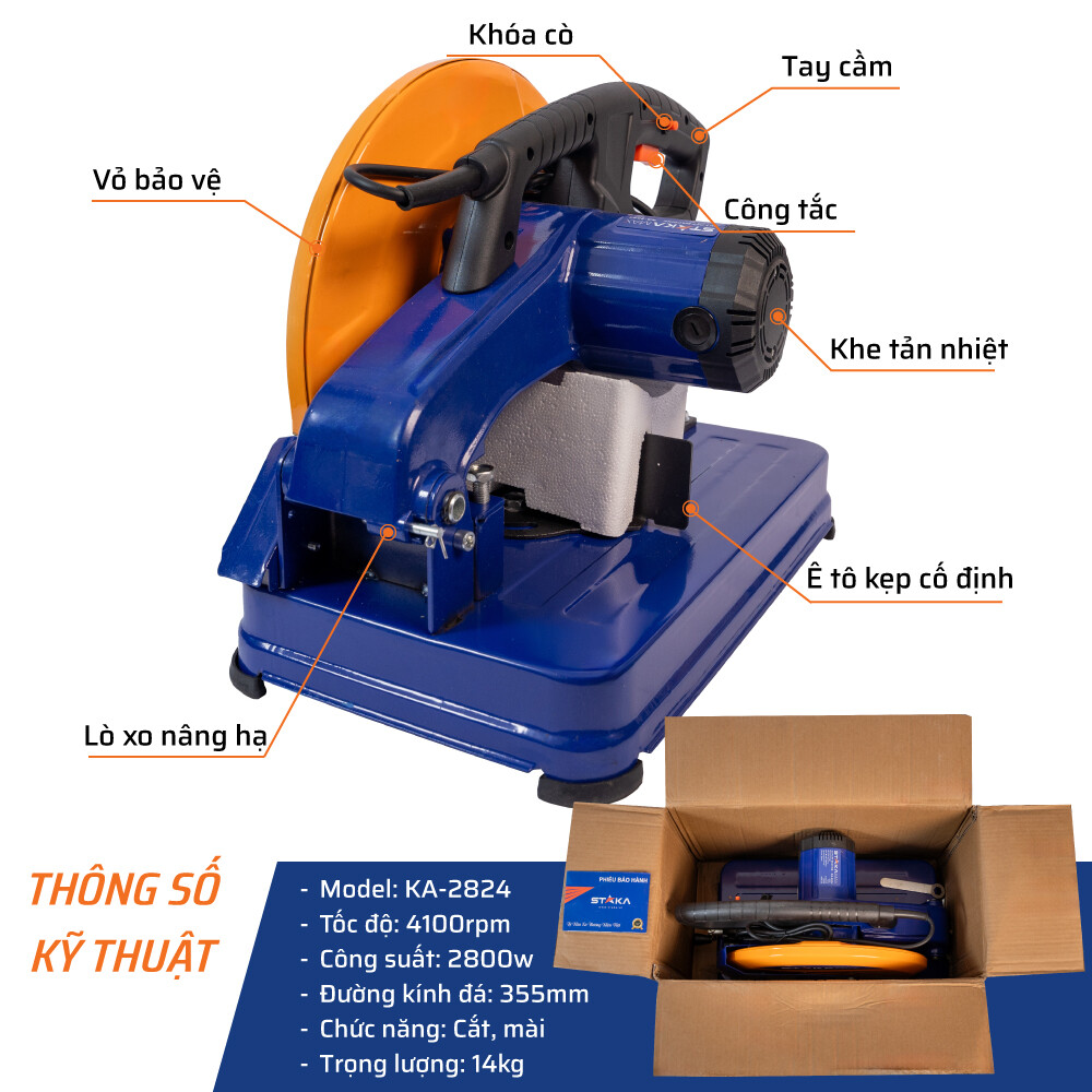 Thông số kỹ thuật máy cắt sắt 2800W STAKA