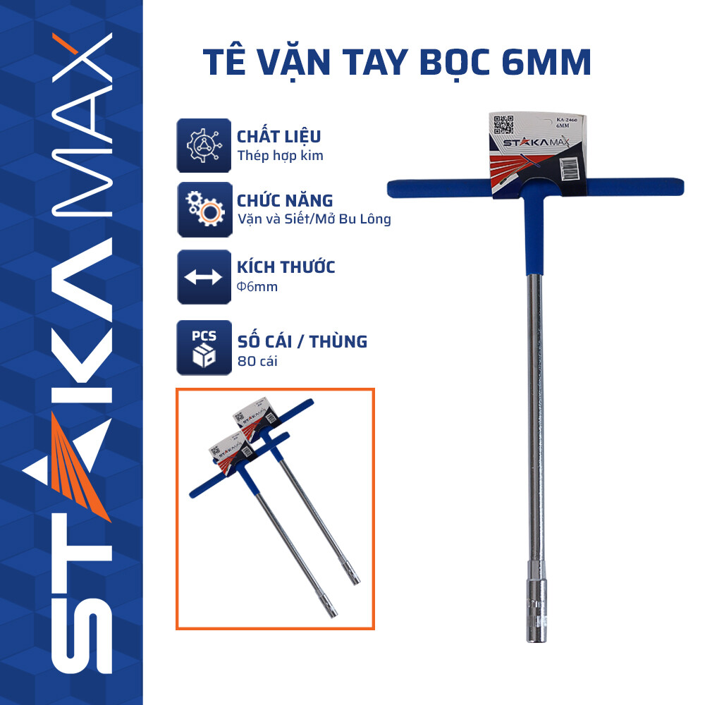Tê Vặn tay bọc 6mm STAKAMAX (20C/H, 80C/T)-N3