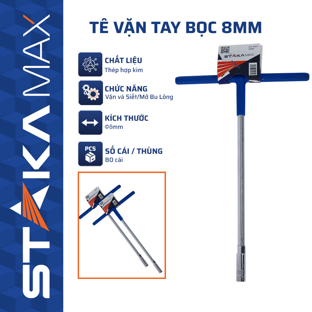 Tê Vặn tay bọc 8mm STAKA (20C/H, 80C/T)-NEW-N1 – CÁI