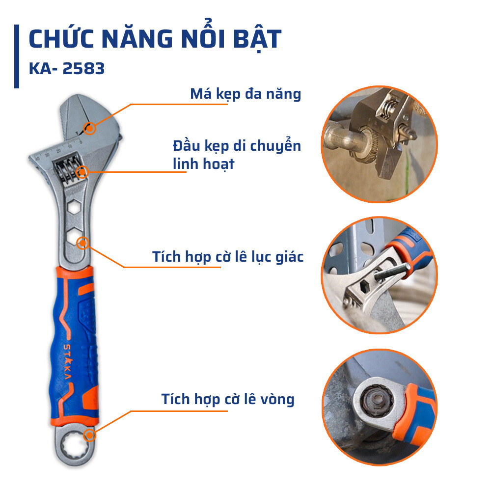 Cấu tạo đột phá: Sự kết hợp "3 trong 1" của mỏ lết đa năng tay bọc 12 inch STAKAMAX