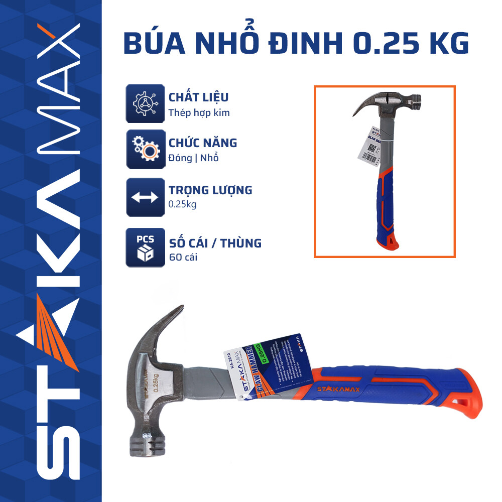 Búa nhổ đinh 0.25 kg STAKAMAX (10C/H,60C/T)-N1 – Cái – Thép Hợp Kim, Chống Sốc, Bền Bỉ