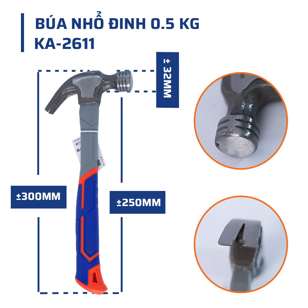 Thông Số Kỹ Thuật Búa Nhổ Đinh 0.5 kg STAKAMAX 