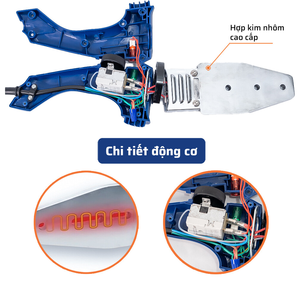 Cấu tạo bên trong (động cơ) máy hàn ống nhiệt 20-63mm chỉnh nhiệt STAKA 