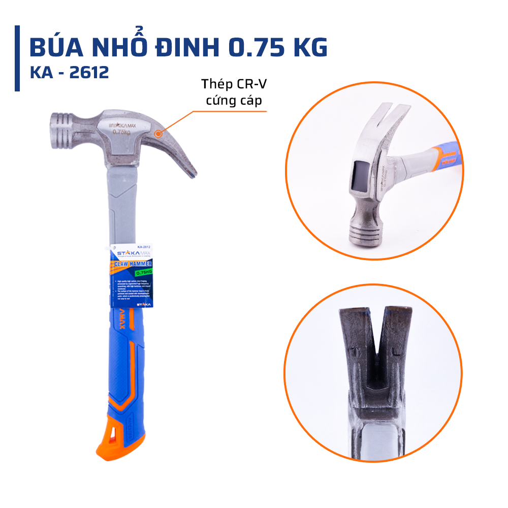 Cấu Tạo Tối Ưu Của Búa Nhổ Đinh 0.75 KG STAKAMAX 