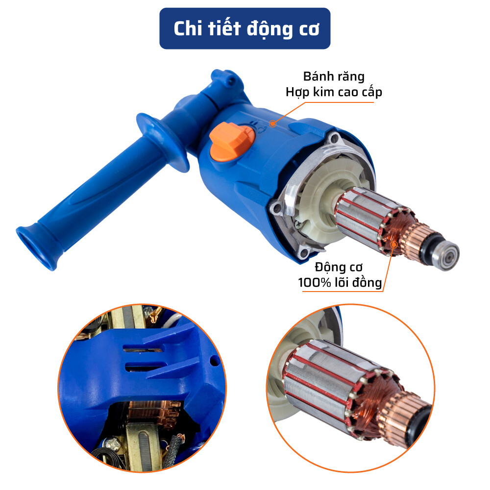 Chi Tiết Động Cơ Máy Khoan Bê Tông 3 Chức Năng 2-26 STAKA