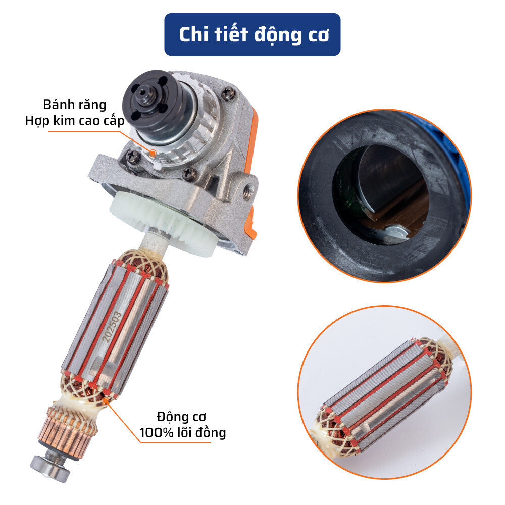 Cấu tạo (chi tiết động cơ) máy mài 850W STAKA – Mạnh – Bền – Đa năng