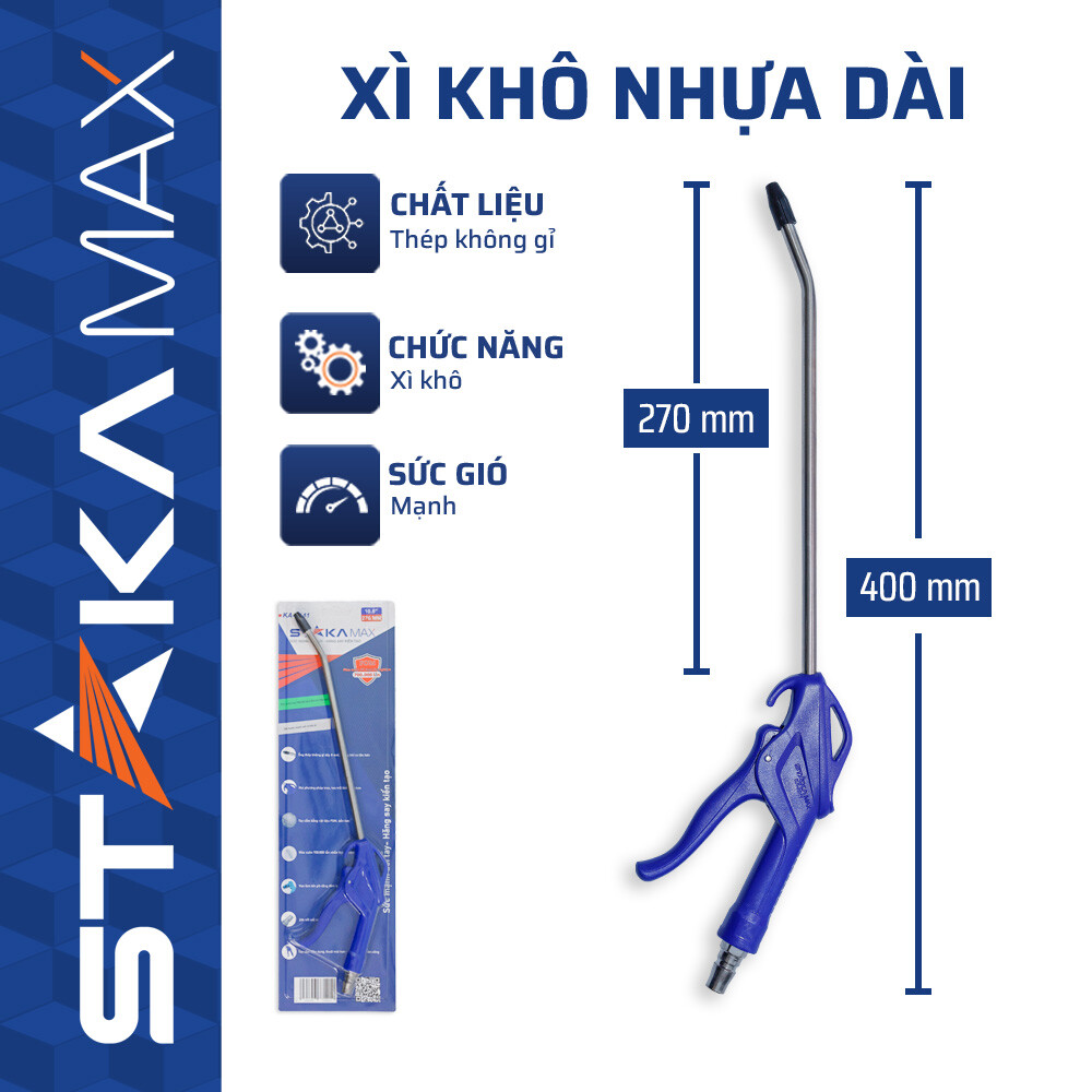 Xì khô nhựa dài STAKAMAX (12C/H,96C/T)-N1 – Cái (Thép Không Gỉ)