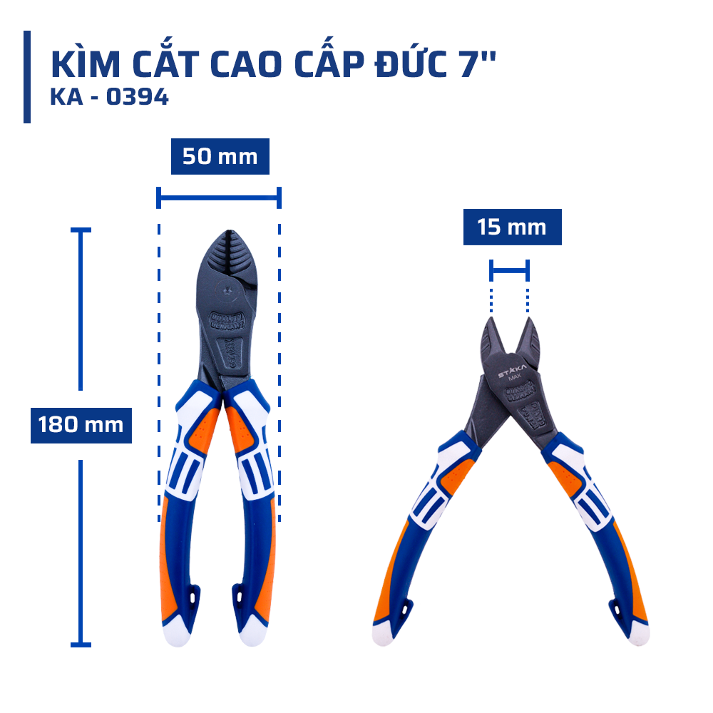 Thông số kỹ thuật kìm cắt cao cấp Đức 7" STAKAMAX