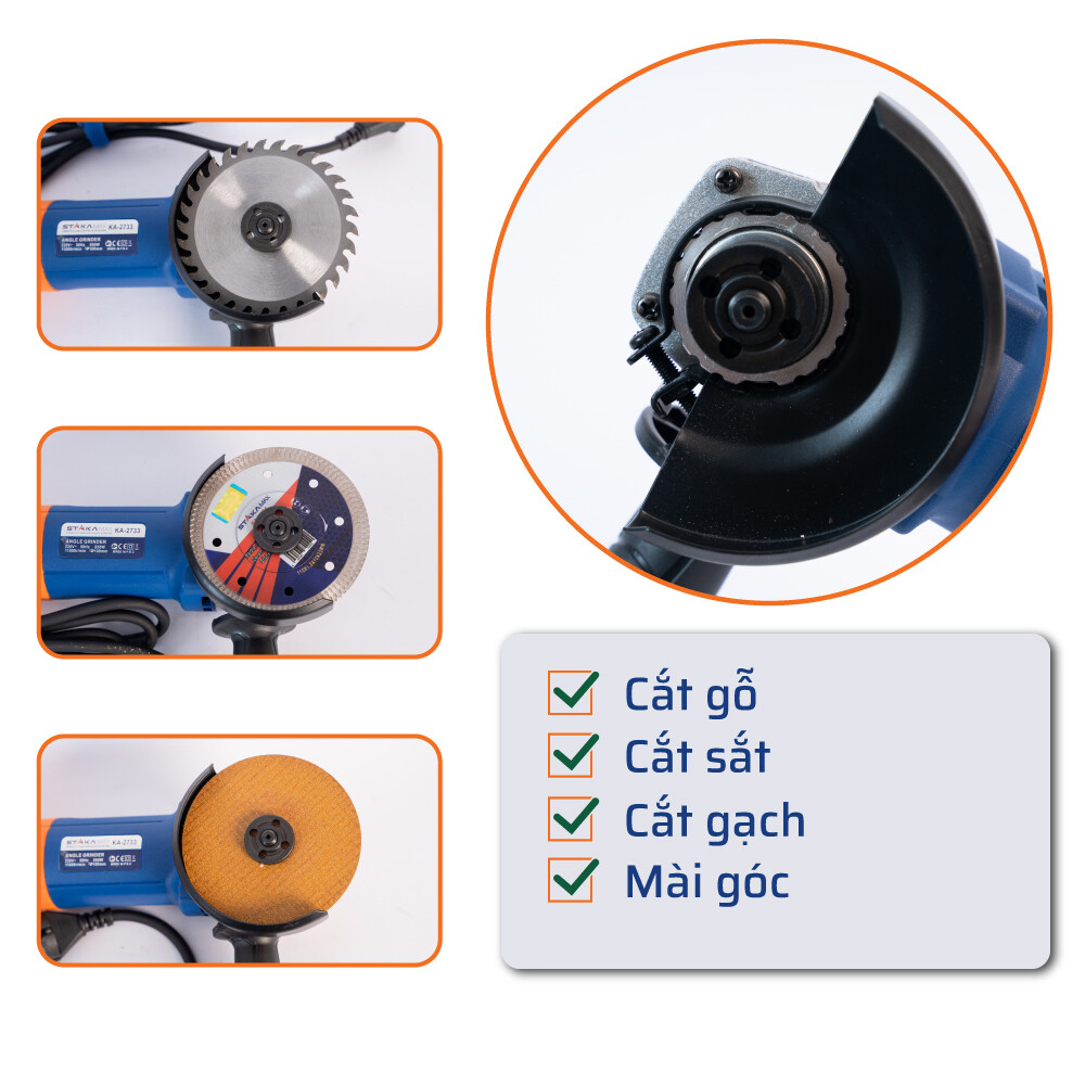 Chức năng máy mài công tắc hông 850W STAKA