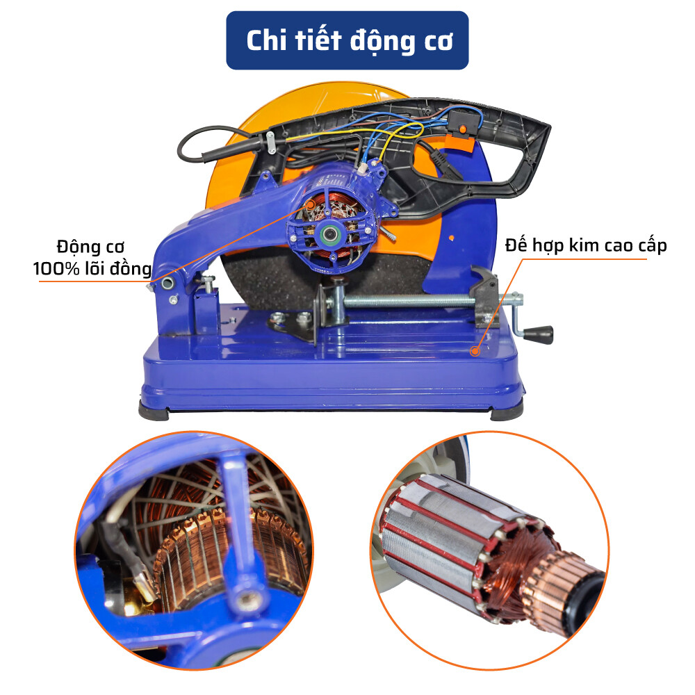 Chi tiết động cơ của máy cắt sắt 2800W STAKA