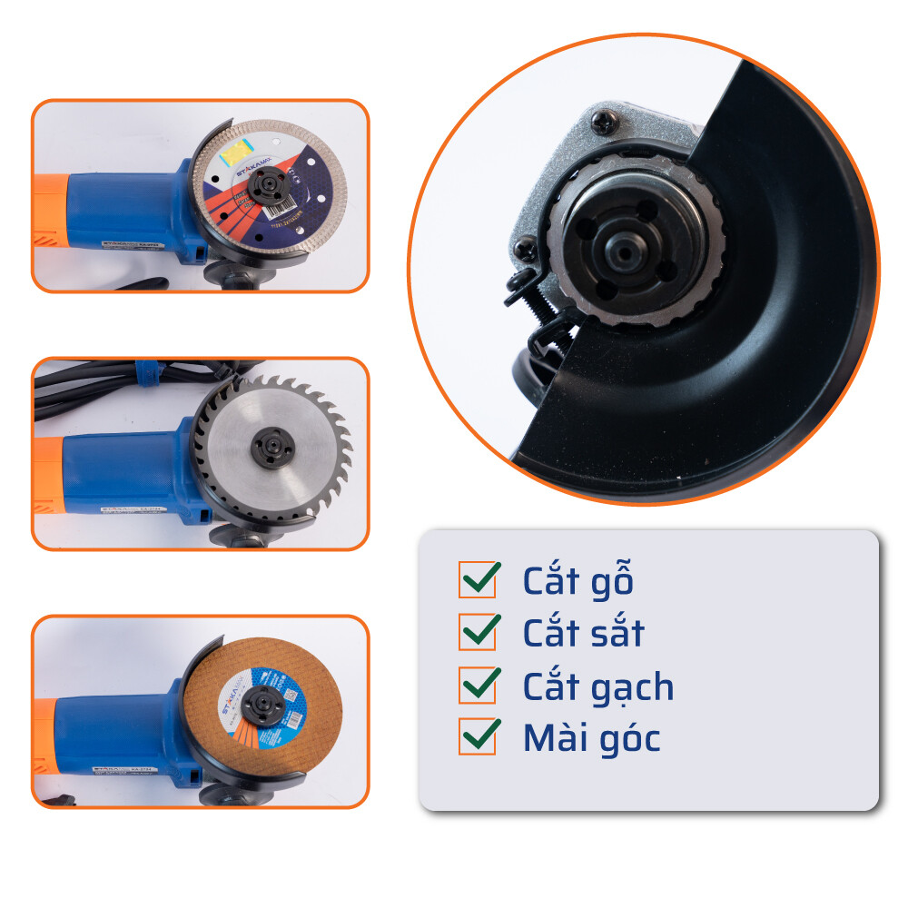 Chức năng máy mài tay dài 1100W STAKA