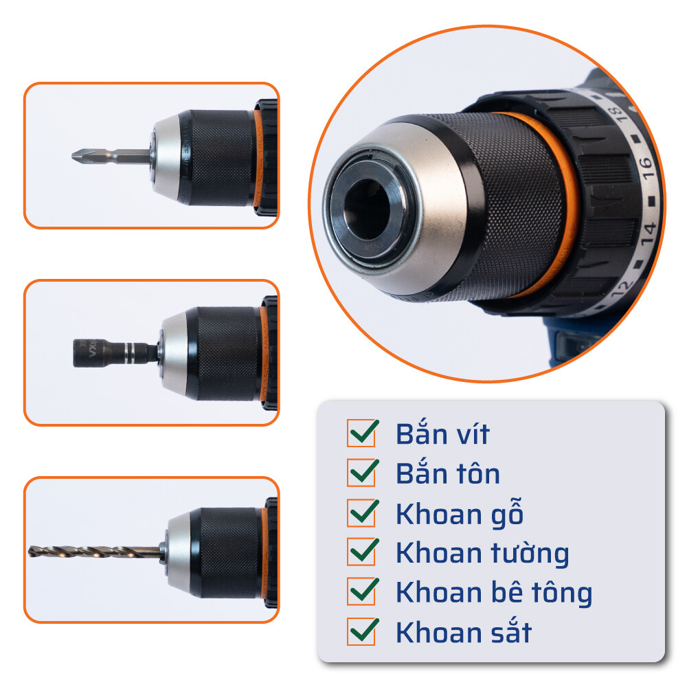 Ứng Dụng Đa Dạng của máy khoan pin từ 80N.m đầu 13mm STAKA