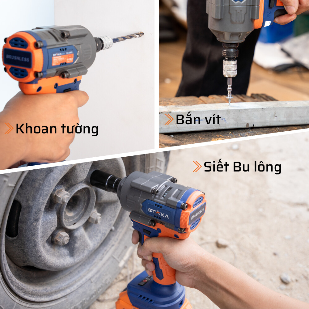 Ứng dụng của máy tháo ốc pin 600N.m 15 Cell-1500mAh STAKA