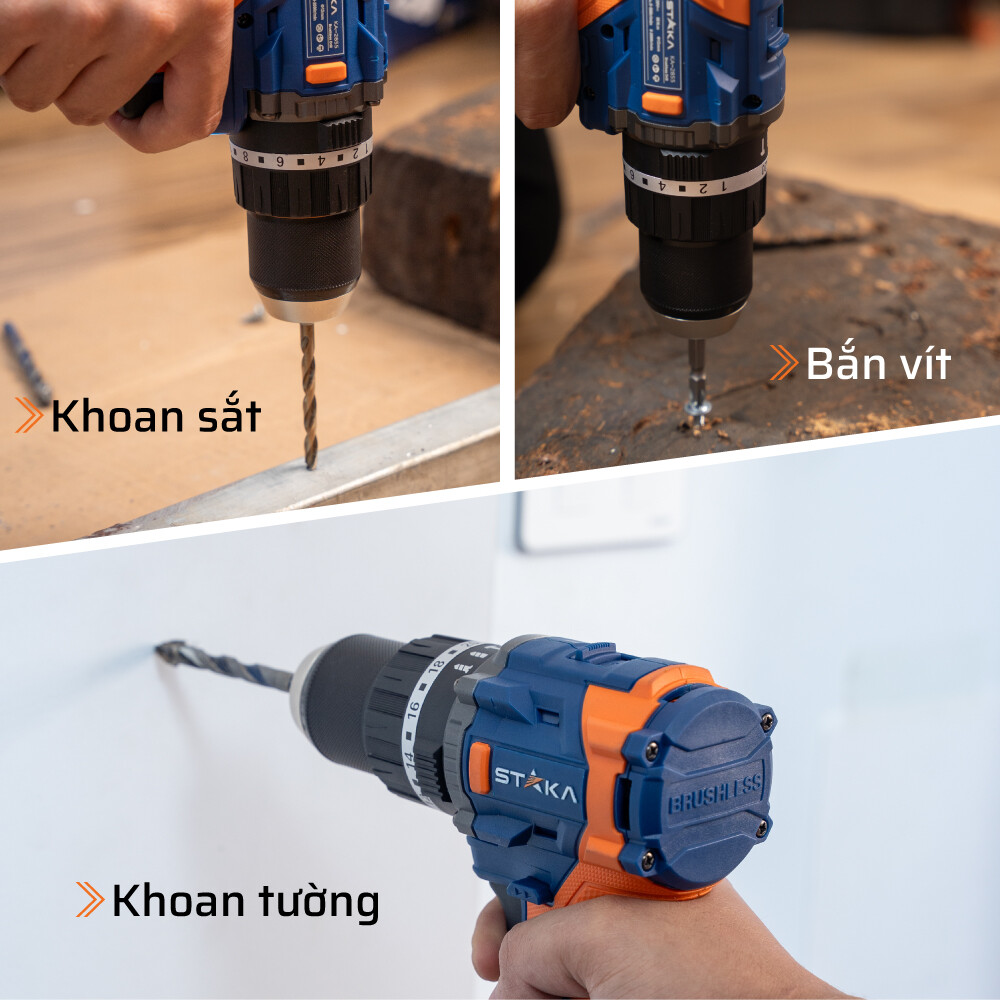 Công dụng của máy khoan pin từ 80N.m đầu 13mm STAKA
