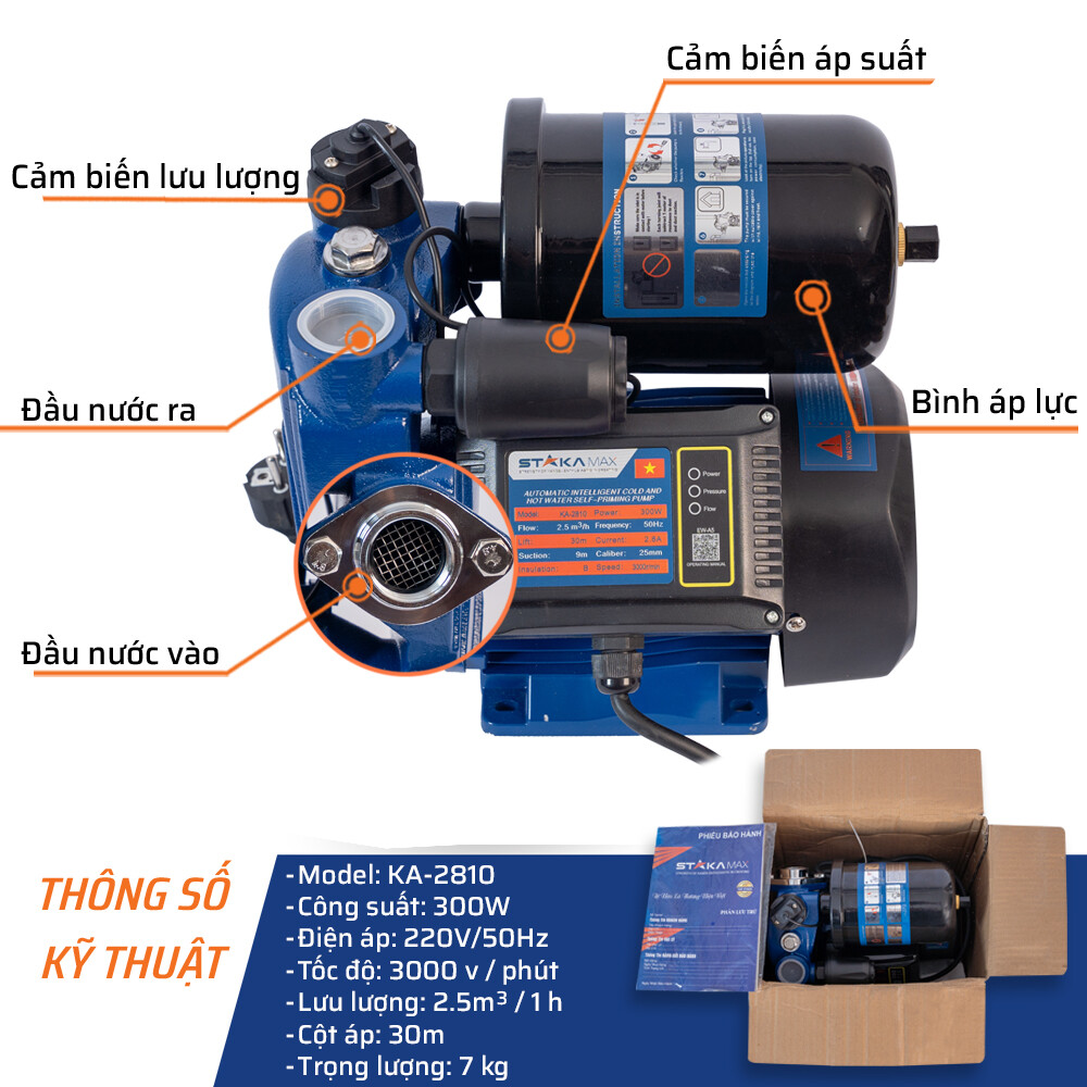 Chi tiết máy bơm nước 300W STAKA