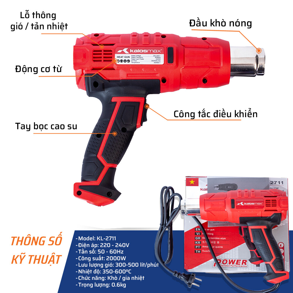 Thông Số Kỹ Thuật Khò Nóng KALOS MAX