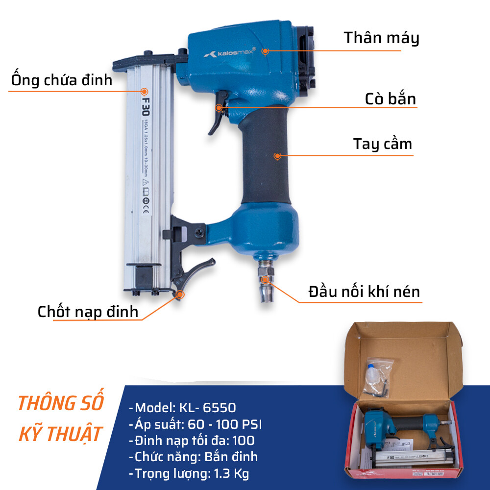 Thông Số Kỹ Thuật Súng Bắn Đinh F30 KALOS MAX