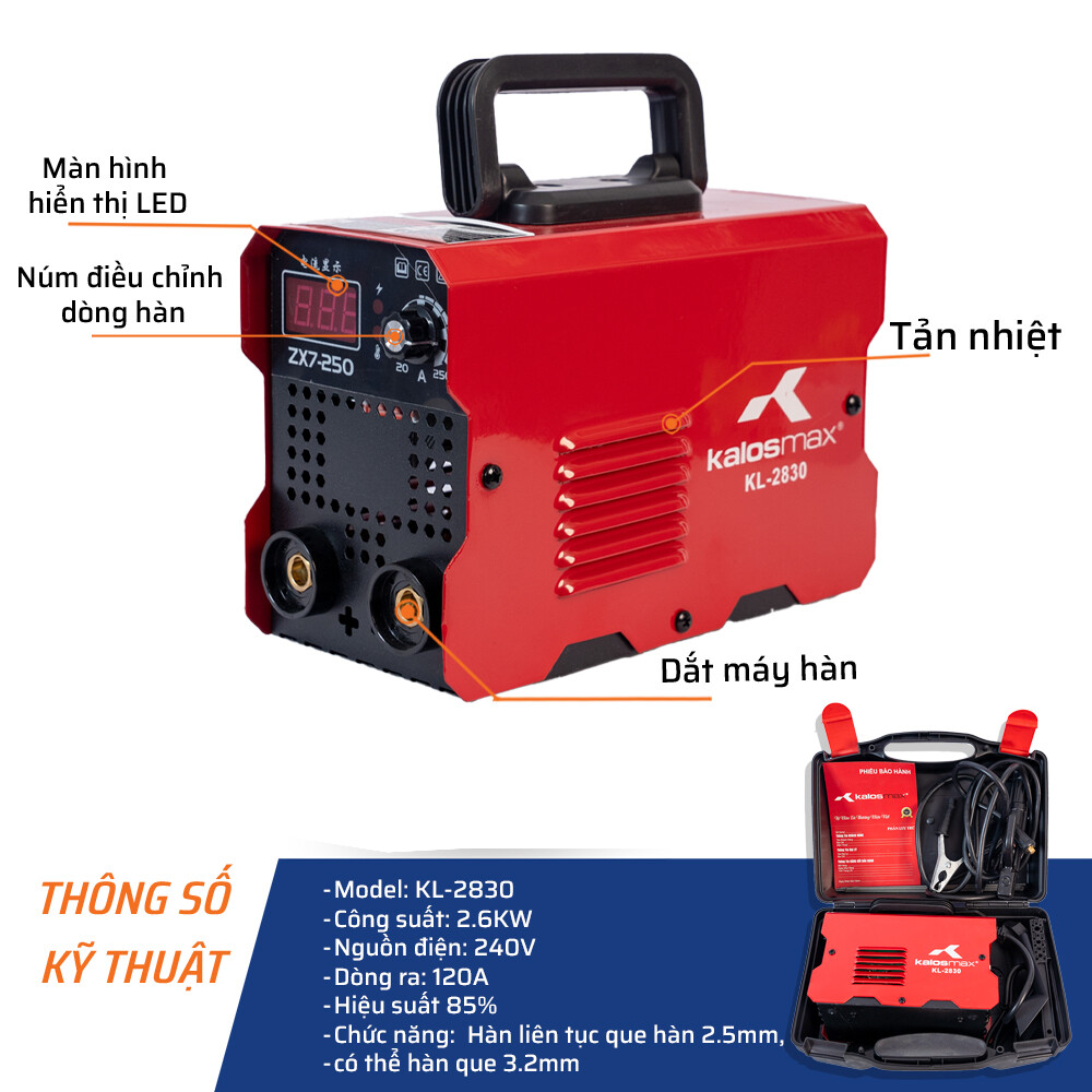 Chi tiết thông tin kỹ thuật máy hàn ZX7 250 Kalos Max