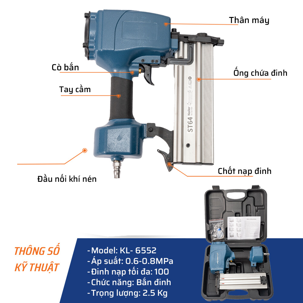 Thông Số Kỹ Thuật Súng bắn đinh ST64 KALOS MAX