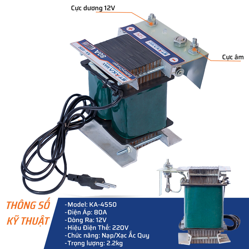 Thông số kỹ thuật máy nạp 80A STAKA