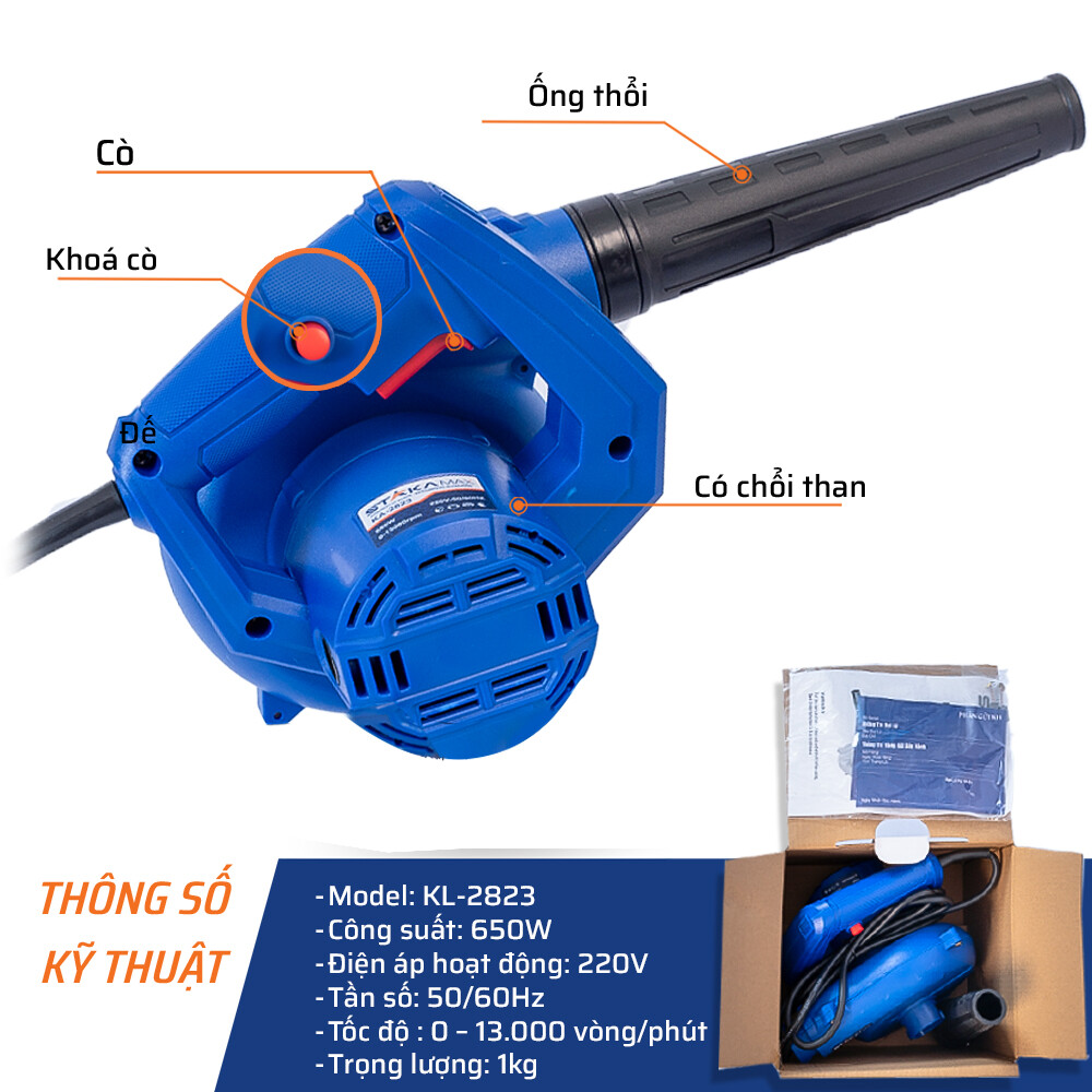 Thông số kỹ thuật máy thổi bụi 650W STAKA