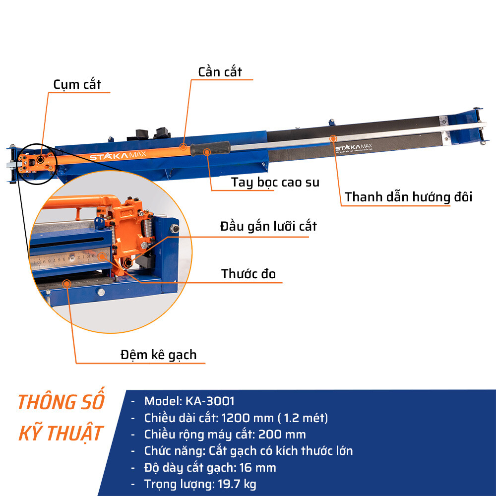 Chi Tiết Máy Cắt Gạch Bàn 1.2M STAKA MAX 
