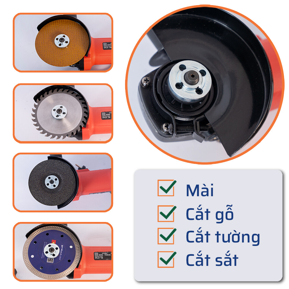 Chức năng thực tế của máy mài 860W/100 Kalos Max