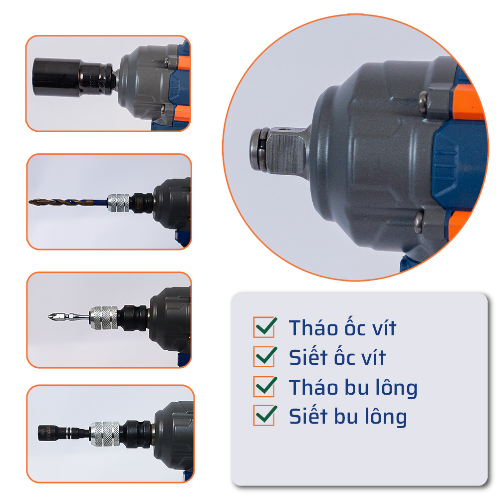 Công dụng đa năng của máy tháo ốc pin 380N.m STAKA