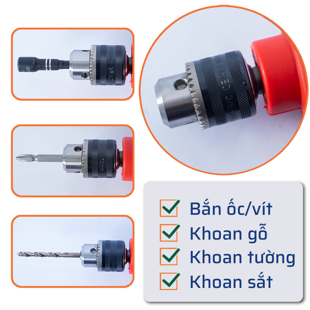 Chức năng của Máy Khoan Điện Đầu 10mm 400W KALOS MAX