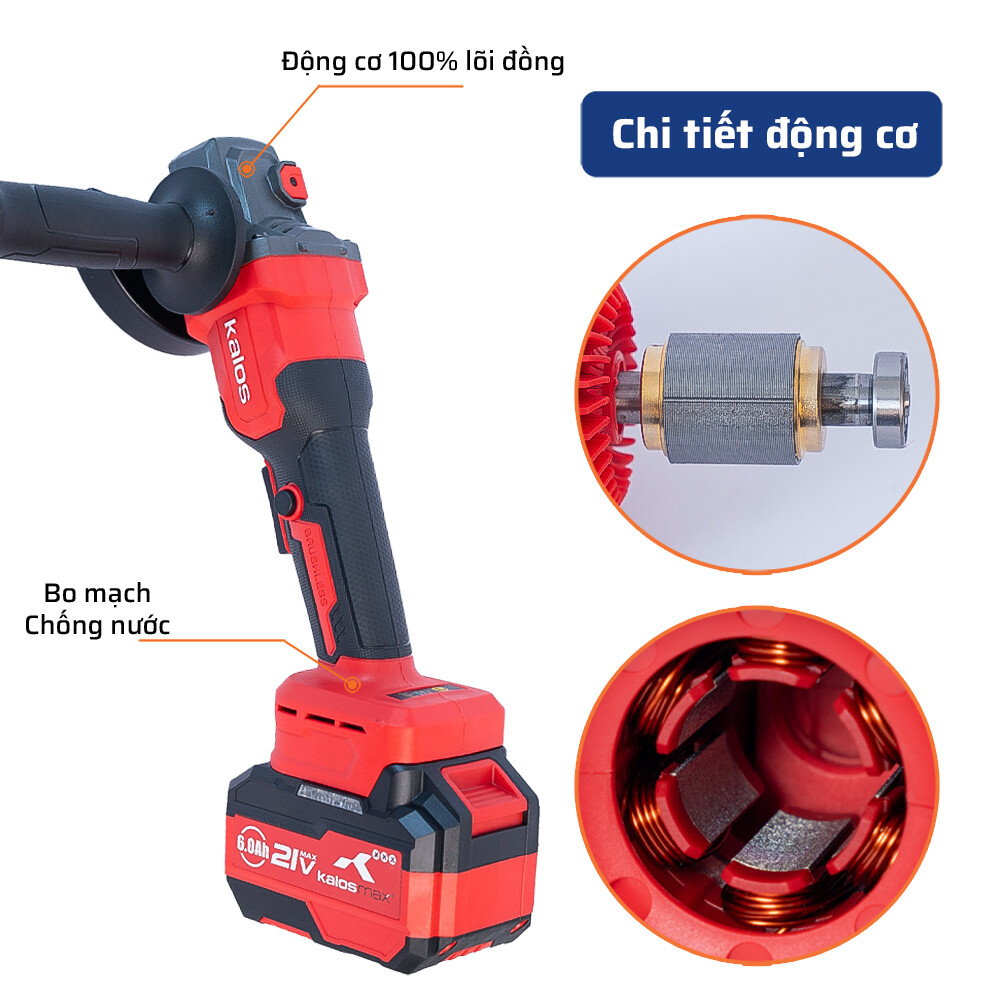 Cấu tạo bên trong (động cơ) máy mài pin Kalos Max