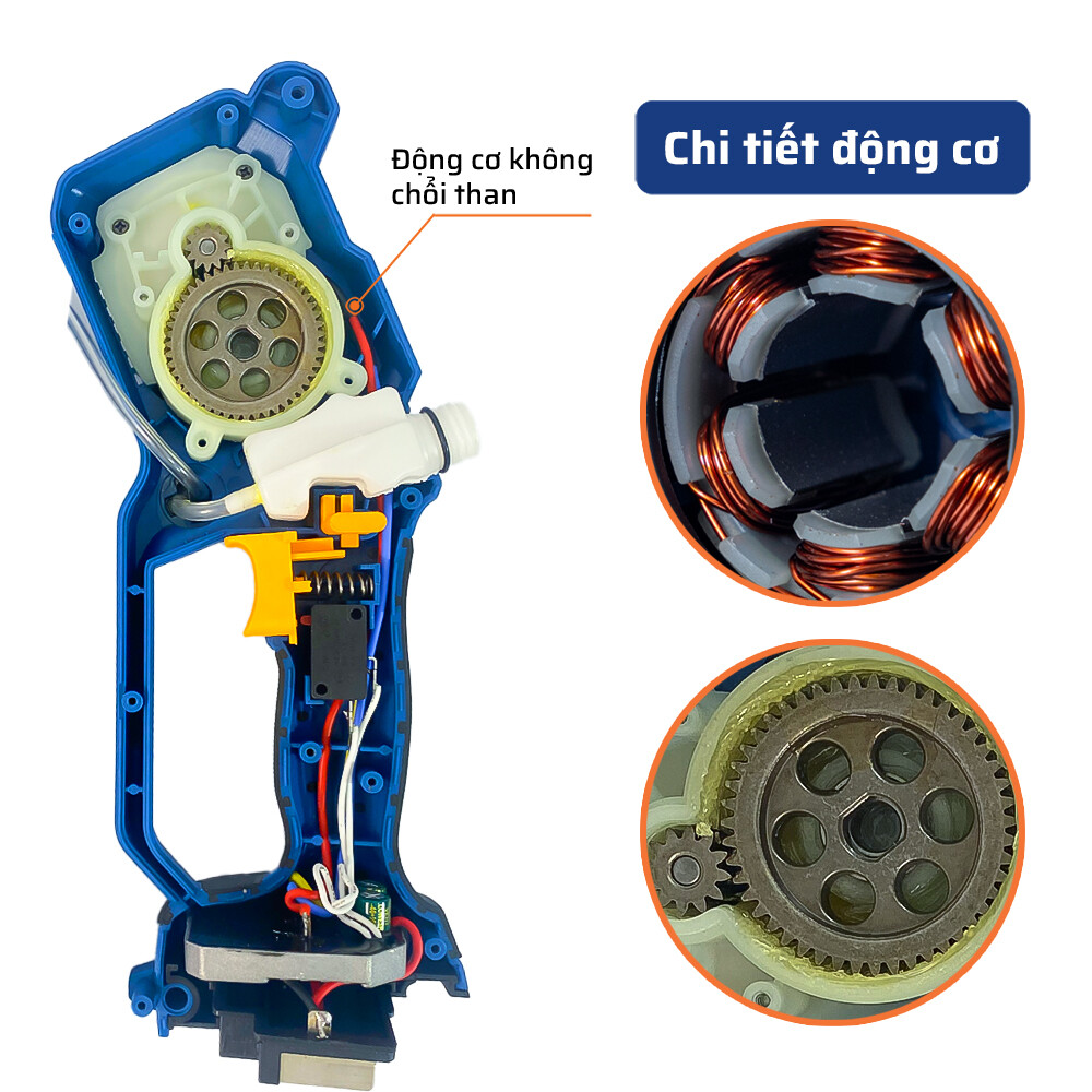 Chi tiết động cơ của máy khoan pin 12" STAKA