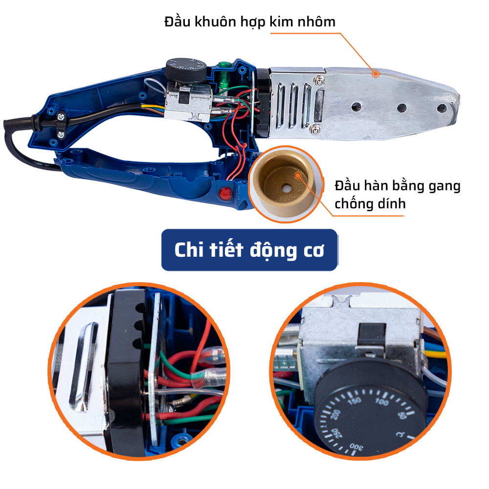 Cấu tạo bên trong (động cơ) máy hàn ống nhiệt 20-32mm chỉnh nhiệt STAKA MAX