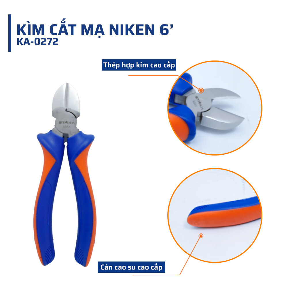 Cấu Tạo Của Kìm Cắt Mạ NIKEN 6'' STAKAMAX 