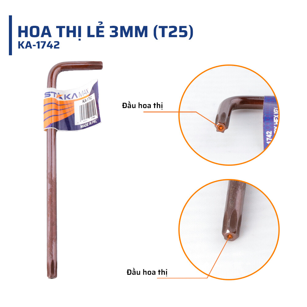 Cấu tạo & Chất liệu của hoa thị lẻ 3mm (T25) STAKAMAX