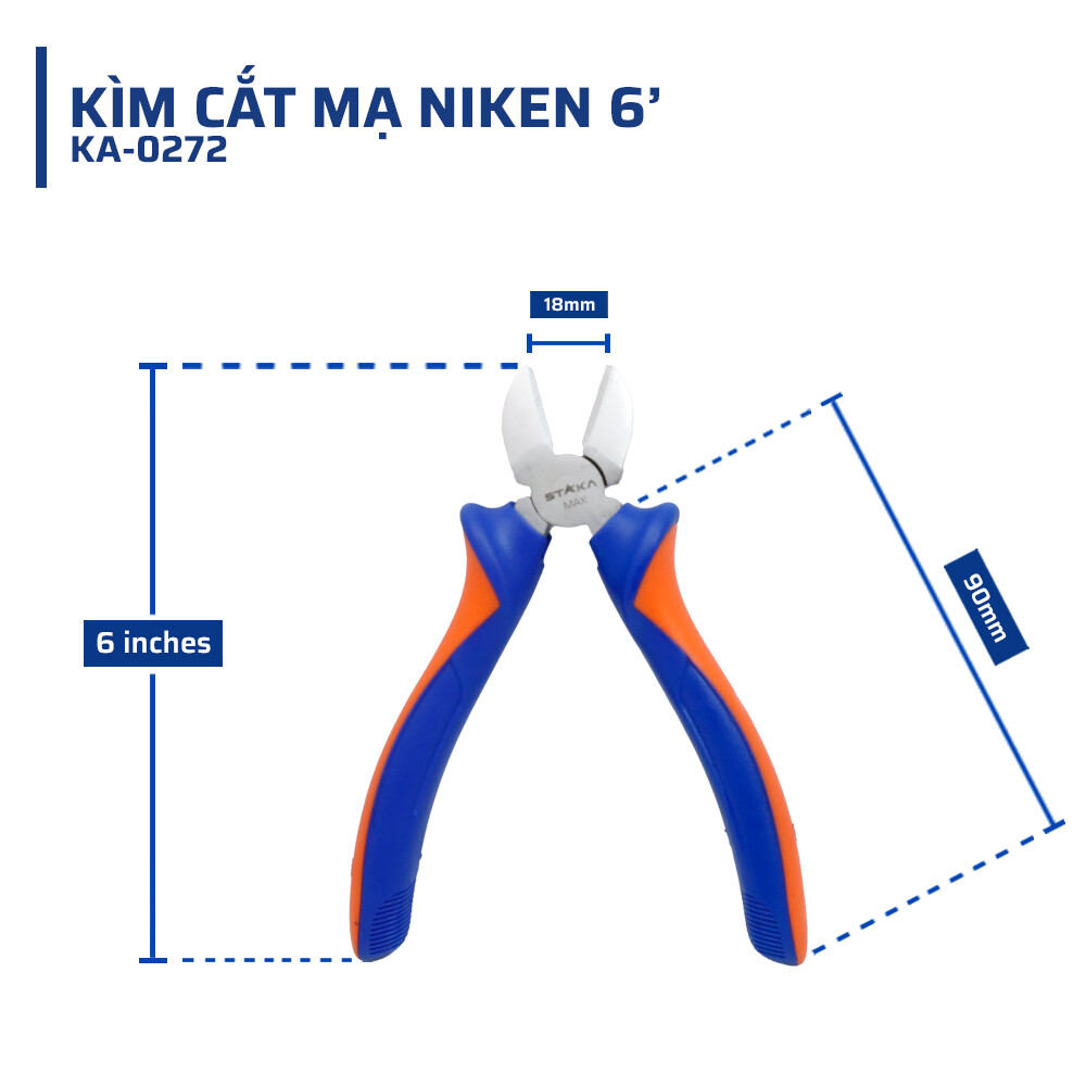 Thông Số Kỹ Thuật Kìm Cắt Mạ NIKEN 6'' STAKAMAX 
